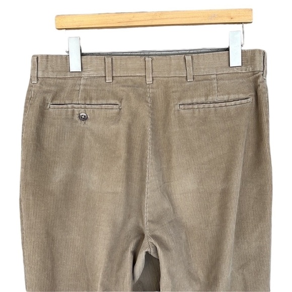 Haggar Men’s Wide Wale Corduroy Pleated Pants Tan Khaki 34x30 USA - Picture 6 of 12